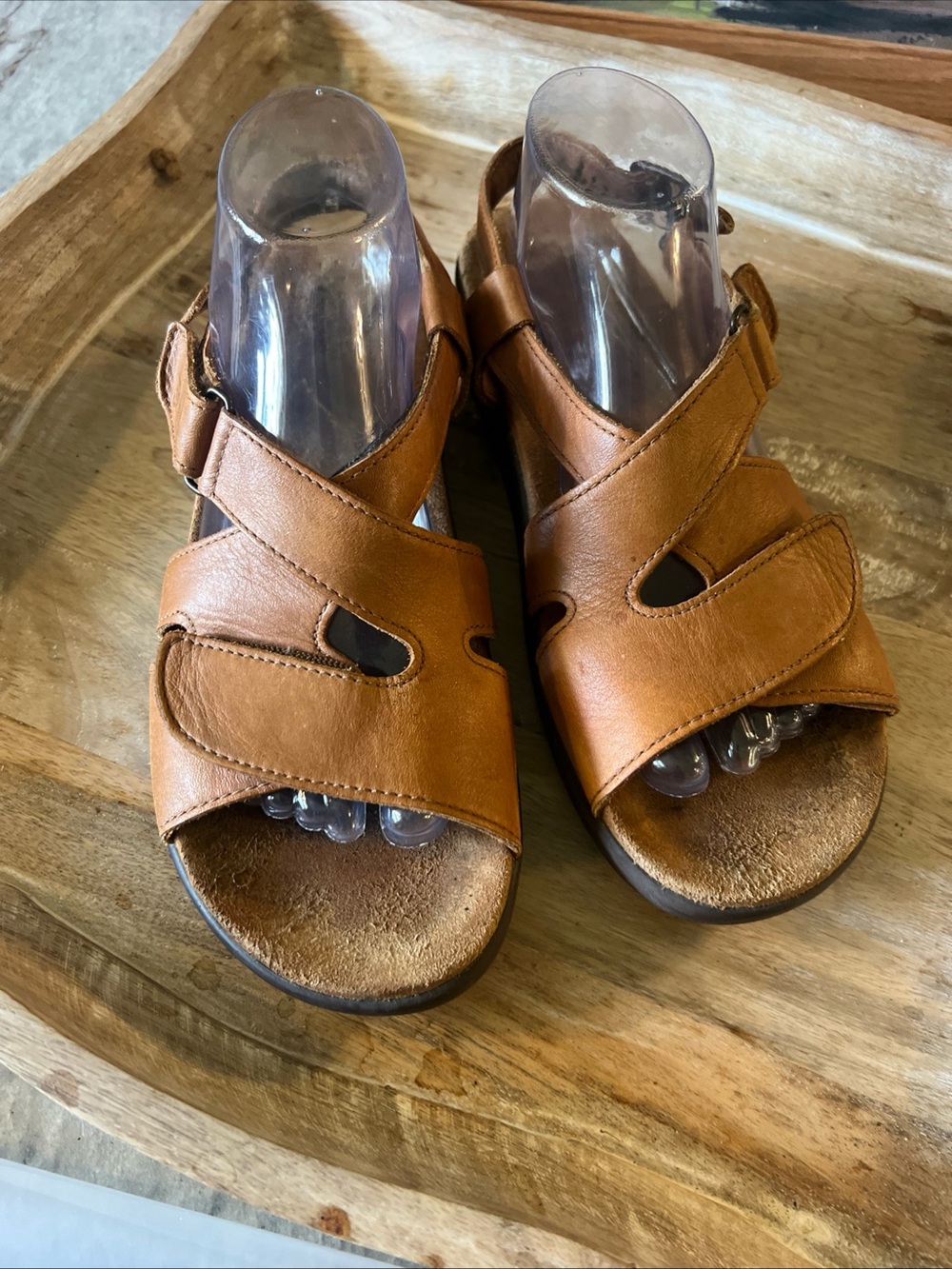 SAS Tan Leather Strappy Sandals